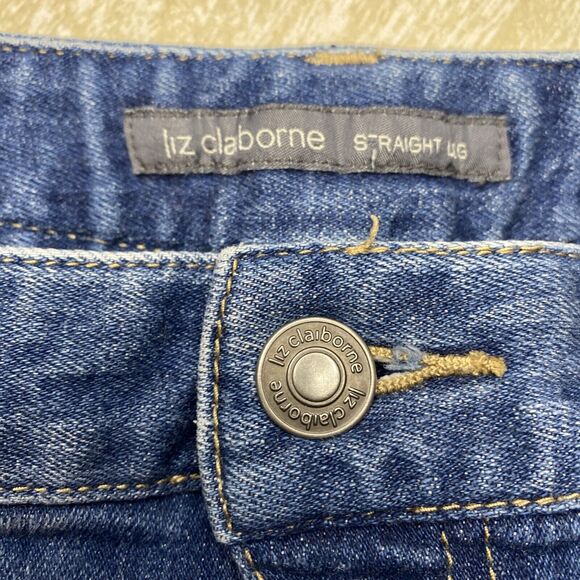 Liz Claiborne Women's 6R Straight Leg Denim Blue Jeans - Picture 4 of 5